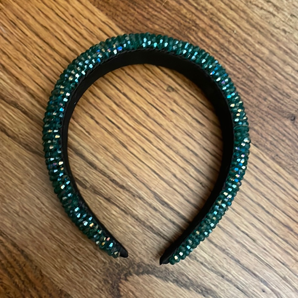 sparkly green headband